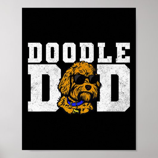 Doodle Dad Funny Goldendoodle Beste Hond Papa Ooit Poster (Voorkant)