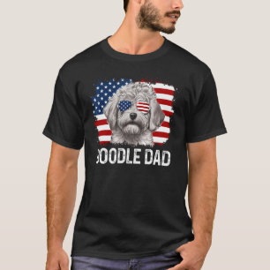Doodle Dad Goldendoodle Labradoodle Hond US Flag 4 T-shirt
