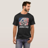 Doodle Dad Goldendoodle Labradoodle Hond US Flag 4 T-shirt (Voorkant volledig)