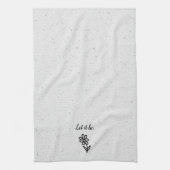 Doodle Daisy en Quote op Terrazzo Theedoek (Verticaal)