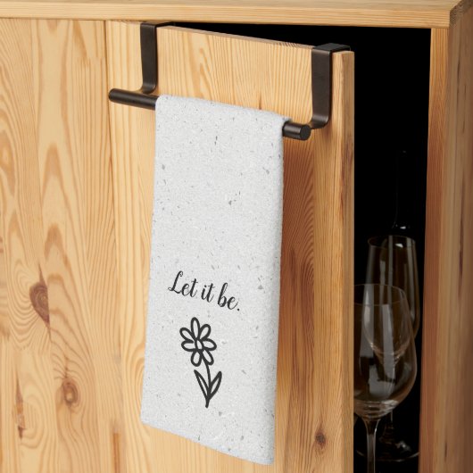 Doodle Daisy en Quote op Terrazzo Theedoek (Derde Gevouwen)