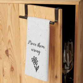 Doodle Daisy en Quote op Terrazzo Theedoek