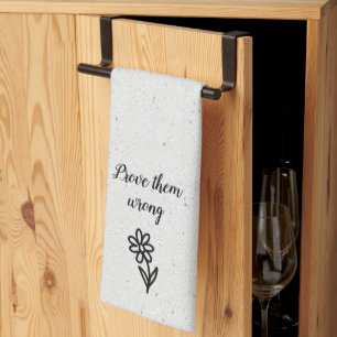 Doodle Daisy en Quote op Terrazzo Theedoek