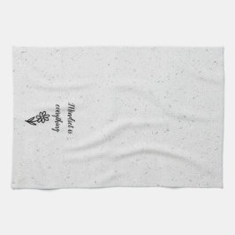 Doodle Daisy en Quote op Terrazzo Theedoek