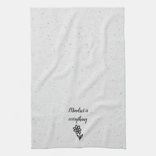 Doodle Daisy en Quote op Terrazzo Theedoek (Verticaal)