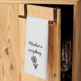 Doodle Daisy en Quote op Terrazzo Theedoek