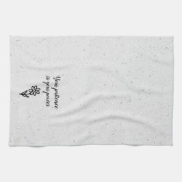 Doodle Daisy en Quote op Terrazzo Theedoek