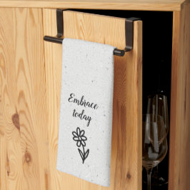 Doodle Daisy en Quote op Terrazzo Theedoek