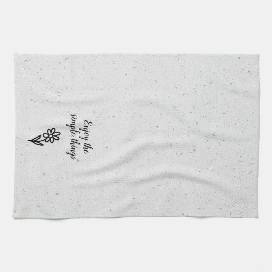 Doodle Daisy en Quote op Terrazzo Theedoek (Horizontaal)