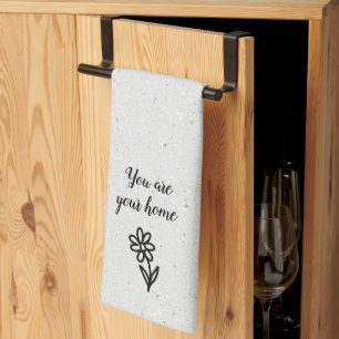Doodle Daisy en Quote op Terrazzo Theedoek