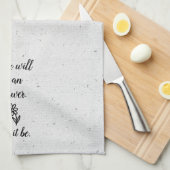 Doodle Daisy en Quote op Terrazzo Theedoek (Quarter Fold)