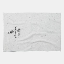 Doodle Daisy en Quote op Terrazzo Theedoek