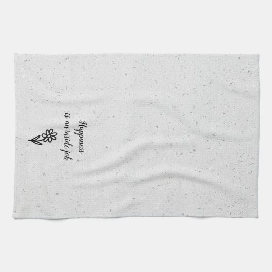 Doodle Daisy en Quote op Terrazzo Theedoek (Horizontaal)