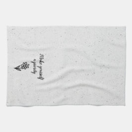 Doodle Daisy en Quote op Terrazzo Theedoek