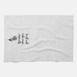 Doodle Daisy en Quote op Terrazzo Theedoek