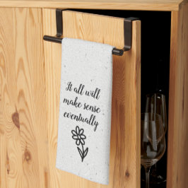 Doodle Daisy en Quote op Terrazzo Theedoek