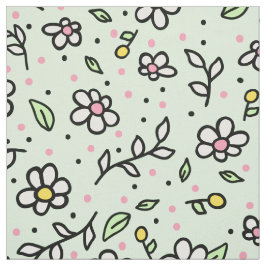  Doodle Daisy Flowers Schattige Girly Pattern Stof