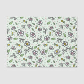 Doodle Daisy Flowers Schattige Girly Pattern Tissuepapier (Voorkant)