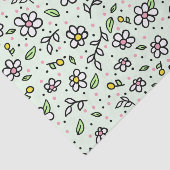 Doodle Daisy Flowers Schattige Girly Pattern Tissuepapier (Detail)