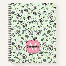  Doodle Daisy Flowers Schattige Patroon Monogram