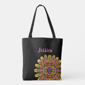 Doodle Daisy Mandela Tote Bag (Achterkant)