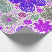 Doodle Daisy Pattern Cadeaupapier (Hoek)