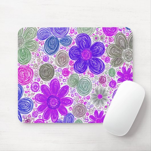 Doodle Daisy Pattern Muismat (Met muis)