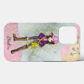 Doodle Dark Hair Fashionable Girl Name Case-Mate iPhone Case (Achterkant (horizontaal))