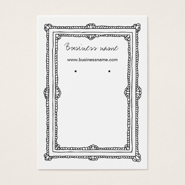  Doodle Dark Lijst Achtergrond Oorbel Kaarten Visitekaartje (Voorkant)