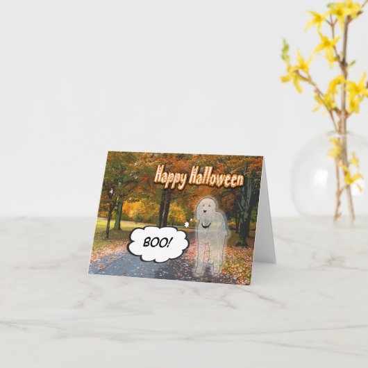 Doodle Days Comics Happy Halloween-kaart Kaart (Gele Bloem)