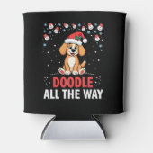 Doodle de hele weg Funny Goldendoodle Kerstman Hoe Blikjeskoeler (Voorkant)