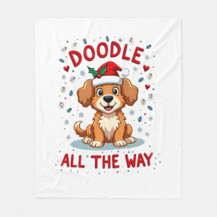 Doodle de hele weg Funny Goldendoodle Kerstman Hoe Fleece Deken