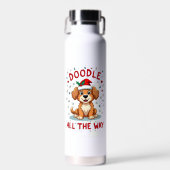 Doodle de hele weg Funny Goldendoodle Kerstman Hoe Waterfles (Voorkant)