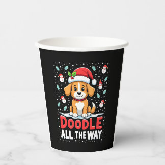 Doodle de hele weg Leuke Goldendoodle Kerstman Hoe Papieren Bekers