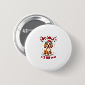 Doodle de hele weg leuke Goldendoodle kerstman hoe Ronde Button 5,7 Cm (Voorkant /achterkant)