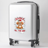 Doodle de hele weg leuke Goldendoodle kerstman hoe Sticker (Koffer)