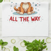 Doodle de hele weg leuke Goldendoodle kerstman hoe Theedoek (Gevouwen)