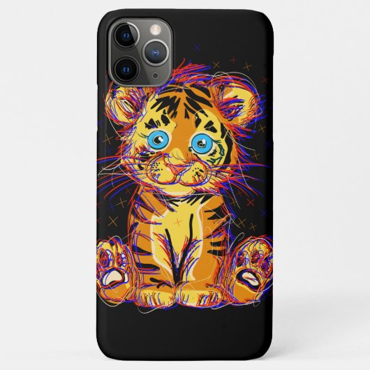 Doodle de tigre bebé: La dulzura salvaje y los ojo Case-Mate iPhone Case (Achterkant)