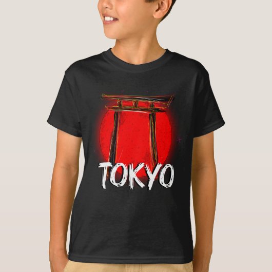 Doodle de Tokio: La majestuosidad del torii frente T-shirt (Voorkant)