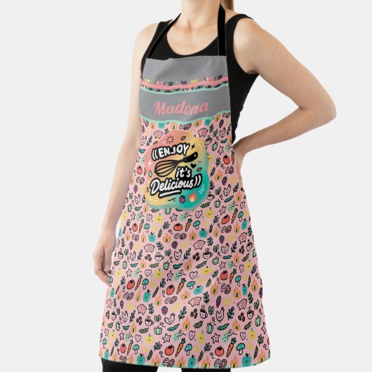 Doodle Delicious Whisk Pastel Art Schort (Insitu)