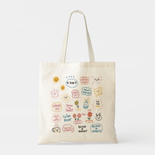Doodle Delights: Prints om te inspireren en Coff t Tote Bag (Achterkant)