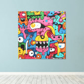 Doodle Delirium Canvas Afdruk (Insitu (Houten vloer))