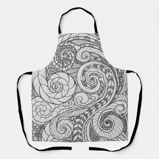 Doodle Design All-Over Print Apron Schort (Voorkant)