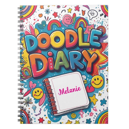 Doodle Diary – gepersonaliseerd plezier en creatie Notitieboek (Voorkant)