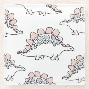 Doodle Dinosaurs: Hand getrokken plezier. Glazen Onderzetter