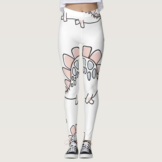 Doodle Dinosaurs: Hand getrokken plezier. Leggings (Voorkant)