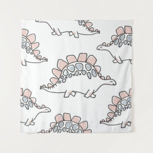 Doodle Dinosaurs: Hand getrokken plezier. Wandkleed