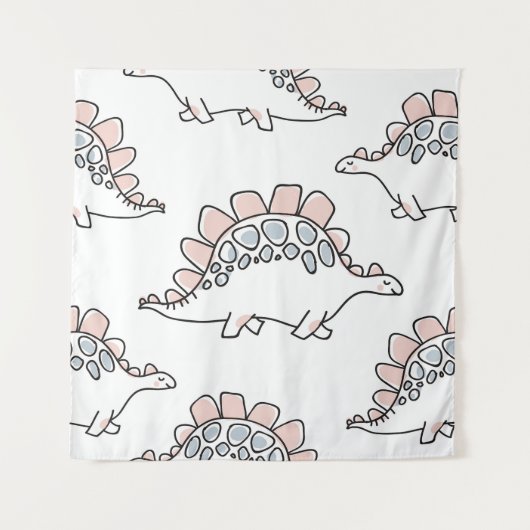Doodle Dinosaurs: Hand getrokken plezier. Wandkleed (Voorkant)