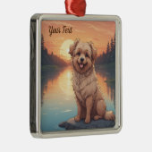 Doodle Dog aan het meer Metalen Ornament (Rechts)