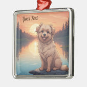 Doodle Dog aan het meer Metalen Ornament (Links)